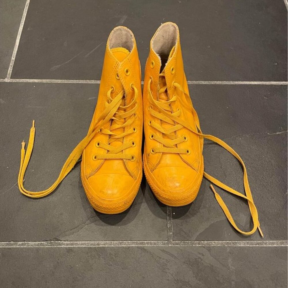 Rare Yellow High Top Converse Shoes!